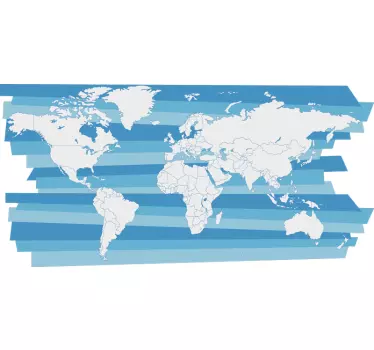 Naklejka ścienna Niebieska mapa świata - TenStickers