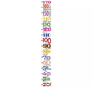 Naklejka na ścianę miarka Kolorowe znaczniki wzrostu - TenStickers