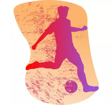 Naklejka na ścianę piłka nożna dynamiczna sylwetka kopnięcia - TenStickers