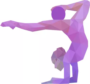 Naklejka na ścianę sport Gimnastyczka sportowa origami - TenStickers