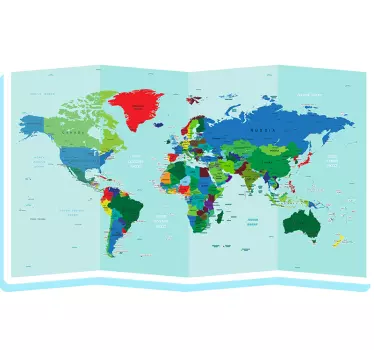 Naklejka ścienna mapa świata Kolorowe państwa - TenStickers
