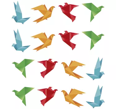 Naklejka ścienna Ptaki origami - TenStickers
