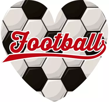 Naklejka na ścianę piłka nożna serce futbol miłość - TenStickers