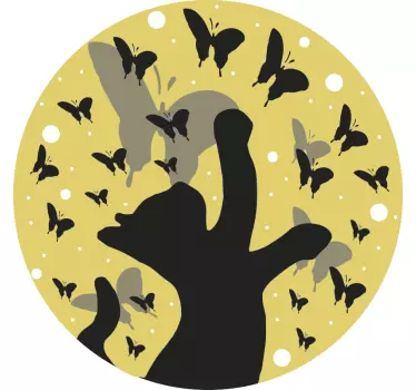 Naklejka na ścianę Kot goniący motyle - TenStickers