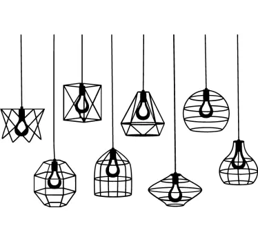 Naklejka na okno geometryczne lampy - TenStickers