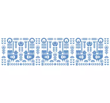 Naklejka na ścianę szlaczki urocze motywy ludowe - TenStickers