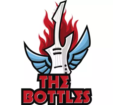 Naklejka gitara z płomieniami - TenStickers