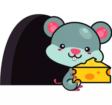 Naklejka myszka z serkiem - TenStickers
