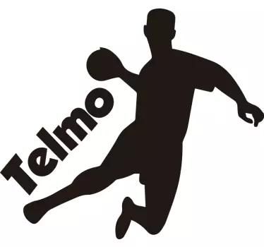 Naklejka ścienna sylwetka gracza piłki ręcznej z imieniem - TenStickers