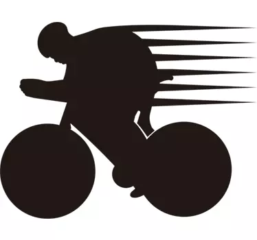 Naklejka ścienna z jadącym rowerzystą - TenStickers