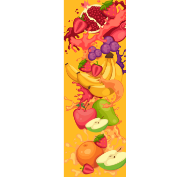 Okleina na lodówkę rysunki owoców - TenStickers