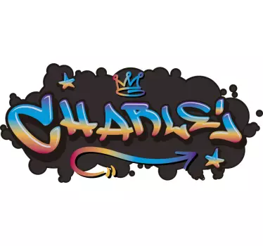 Naklejka graffiti imię z gwiazdami - TenStickers