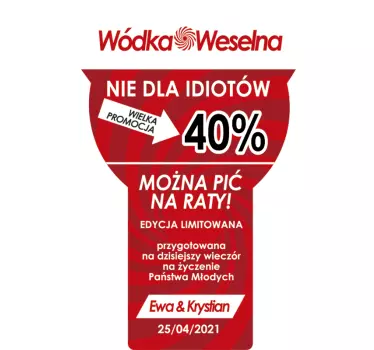 Naklejka na wódkę nie dla idiotów - TenStickers