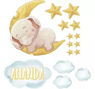 Dekoracje ścienne śpiący słoń  - TenStickers