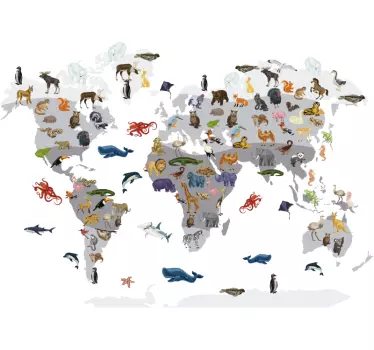 Nietuzinkowa mapa świata naklejka - TenStickers