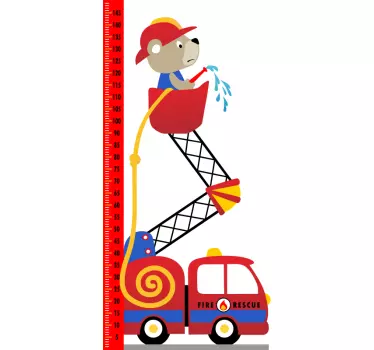Naklejka miara wysokości wóz strażacki - TenStickers