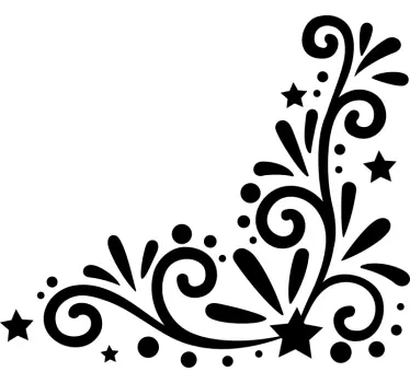 Naklejka ścienna elegancki narożnik kwiatowy - TenStickers