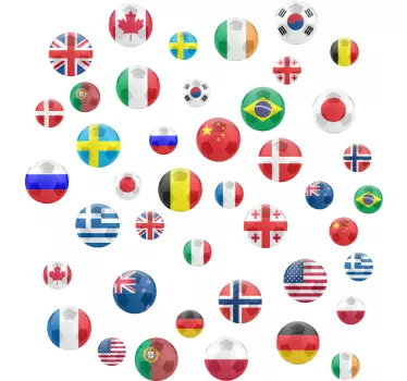Naklejka piłkarska flagi-zestaw - TenStickers