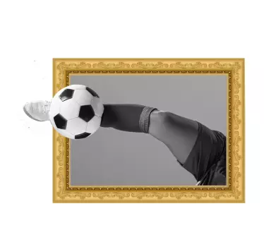 Naklejka na ścianę 3d z piłką nożną - TenStickers