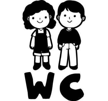 Naklejka na drzwi wc dla dzieci - TenStickers