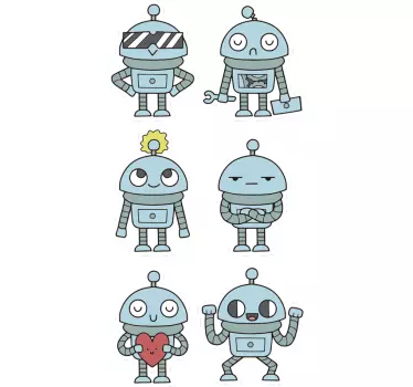 Naklejki różne roboty dla dzieci - TenStickers