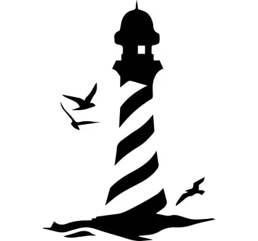Naklejki na ścianę do salonu latarnia morska - TenStickers