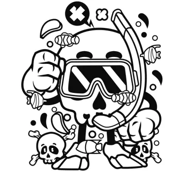Naklejka miejska morska czaszka - TenStickers