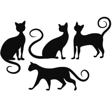 Naklejka z kotami wykręcony ogon - TenStickers