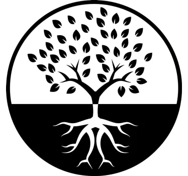 Naklejka na ścianę drzewo życia czarno-białe - TenStickers