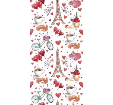 Okleina na lodówkę paryskie symbole - TenStickers