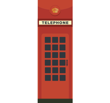 Naklejka na lodówkę czerwona budka telefoniczna - TenStickers