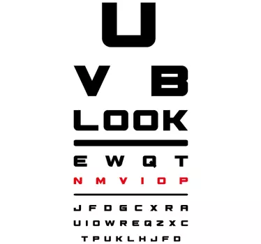 Naklejka na ścianę moda tabela badania wzroku - TenStickers