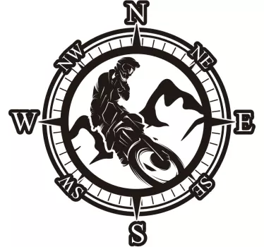 Naklejka kompas motocyklisty - TenStickers