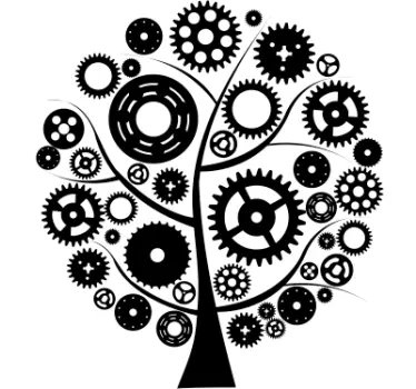 Naklejka dekoracyjna mechaniczne drzewo - TenStickers
