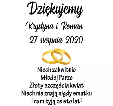 Naklejka na butelkę wódki obrączki - TenStickers