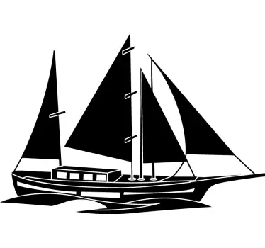 Naklejka na ścianę morska łódź - TenStickers