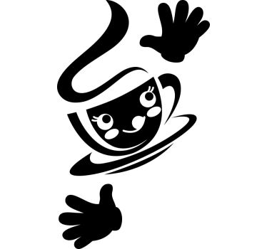 Okleina na lodówkę uśmiechnięta filiżanka kawy - TenStickers