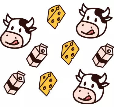 Naklejka krówka i mleko - TenStickers