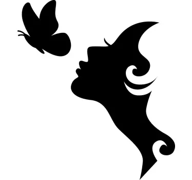 Naklejka salon piękności kobieta i motyl - TenStickers