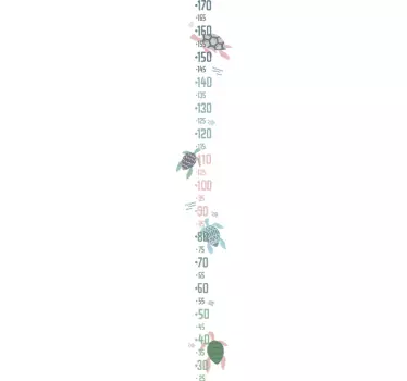 Naklejka na ścianę miarka wzrostu żółwie - TenStickers