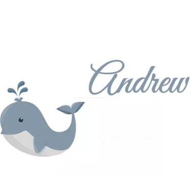 Naklejka z literą i wielorybem - TenStickers
