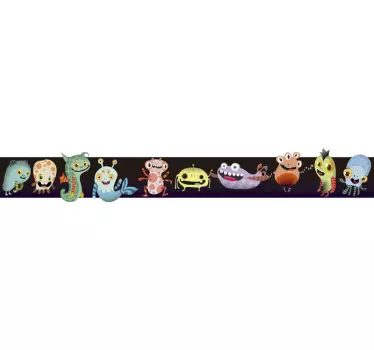 Naklejka na ścianę szlaczki żywe animowane postacie - TenStickers