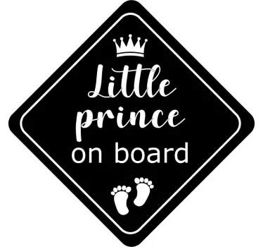 Naklejka na auto dziecko na pokładzie little prince - TenStickers
