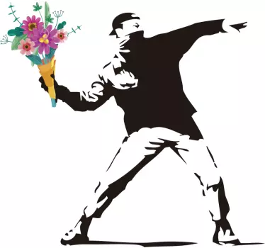 Naklejka na ścianę sztuka Kwiaty rewolucji banksy - TenStickers