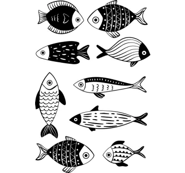 Naklejka ścienna ryby wzór - TenStickers