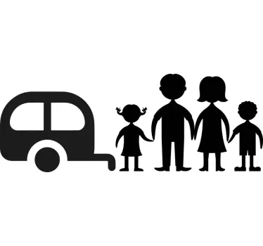 Naklejka na kampera rodzina z przyczepą - TenStickers