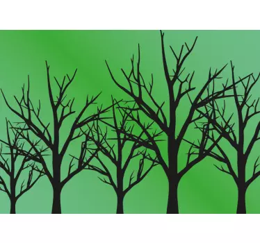 Naklejka na meble drzewo na zielonym tle - TenStickers