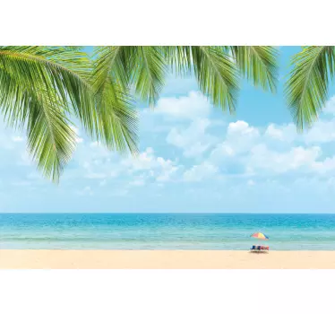 Naklejka na okno z krajobrazem plaży - TenStickers