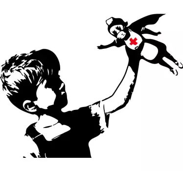 Naklejka ścienna Banksy superbohater pielęgniarka - TenStickers