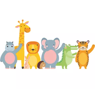 Naklejka na ścianę ilustracje zwierzęta z dżungli - TenStickers